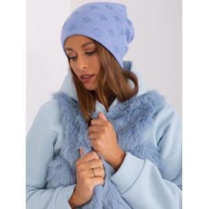 Fashionhunters Dámská modrá pletená čepice.Velikost: ONE SIZE, JEDNA, VELIKOST