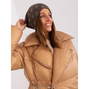 Fashionhunters Tmavá khaki zimní čepice s nádechem kašmíru.Velikost: JEDNA VELIKOST