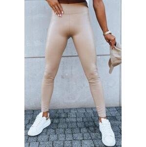Dstreet Dámské kožené kalhoty FIRT béžové UY1626 Velikost: XL, Béžový
