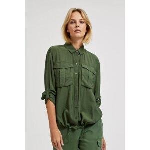 MOODO Zelená khaki dámská košile Velikost: XS, Olivový