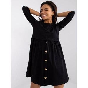 Fashionhunters Černé bavlněné šaty Emiliana RUE PARIS Velikost: XL