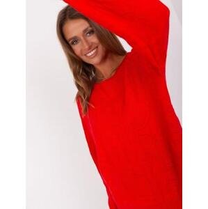 Fashionhunters Červený klasický svetr s dlouhým rukávem.Velikost: ONE SIZE, JEDNA, VELIKOST