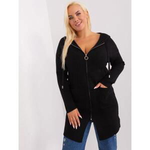 Fashionhunters Černý kardigan plus size s viskózou Velikost: XXL/XXXL