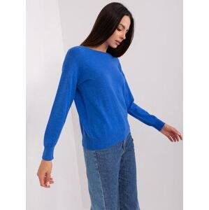 Fashionhunters Tmavě modrý klasický svetr s bavlnou.Velikost: ONE SIZE, JEDNA, VELIKOST