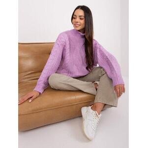 Fashionhunters Světle fialový oversize svetr s nabíranými rukávy.Velikost: ONE SIZE, JEDNA, VELIKOST