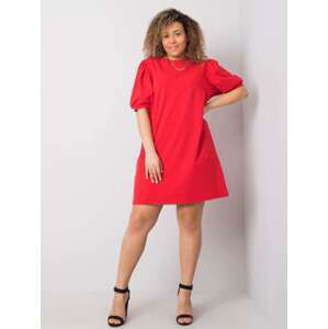 Fashionhunters Větší červené bavlněné šaty, velikost: 2XL, XXL