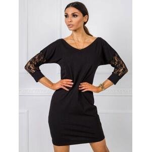 Fashionhunters Černé šaty Beatrice RUE PARIS Velikost: XL