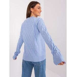 Fashionhunters Světle modrý klasický svetr s bavlnou.Velikost: ONE SIZE, JEDNA, VELIKOST