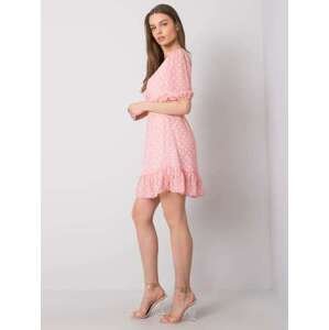 Fashionhunters SUBLEVEL Růžové puntíkované šaty, velikost: M/L