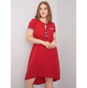Fashionhunters Plus size červené bavlněné šaty 46