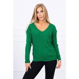 Kesi Pletený svetr s výstřihem do V světle zelený UNI, Zielony, Univerzální