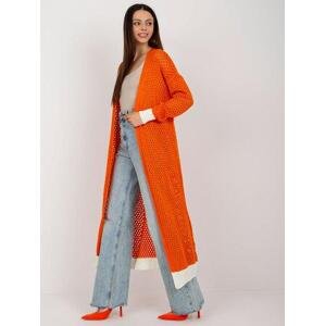 Fashionhunters Oranžový dámský kardigan s vlnou Velikost: ONE VELIKOST, JEDNA