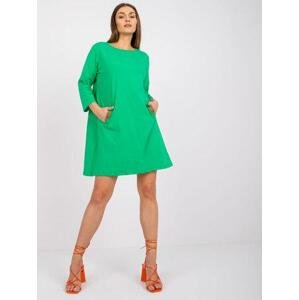 Fashionhunters Zelené bavlněné šaty Dalenne Velikost: S/M