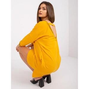 Fashionhunters Světle oranžové mikinové šaty Nova RUE PARIS Velikost: M