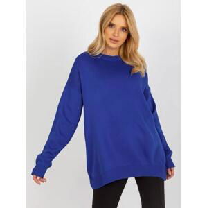 Fashionhunters Dámský kobaltový oversize svetr s přídavkem vlny Velikost: ONE VELIKOST, JEDNA