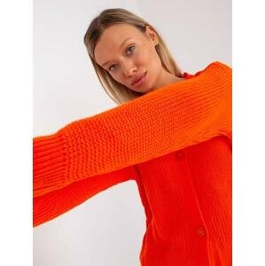 Fashionhunters Oranžový oversize cardigan RUE PARIS Velikost: ONE SIZE, JEDNA, VELIKOST