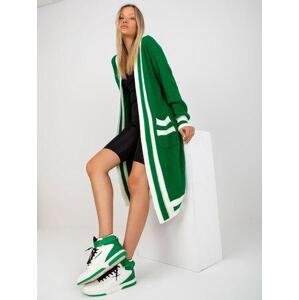 Fashionhunters Zelený oversize dlouhý kardigan RUE PARIS Velikost: ONE SIZE, JEDNA, VELIKOST