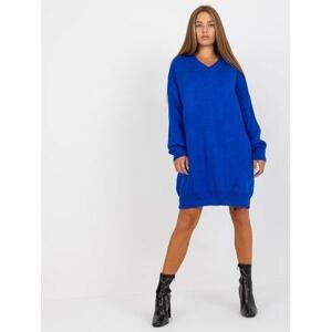 Fashionhunters Nadměrné kobaltové pletené šaty RUE PARIS Velikost: ONE SIZE, JEDNA, VELIKOST