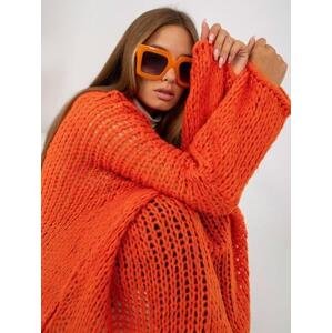 Fashionhunters Oranžový oversize svetr se širokými rukávy OCH BELLA Velikost: ONE SIZE, JEDNA, VELIKOST