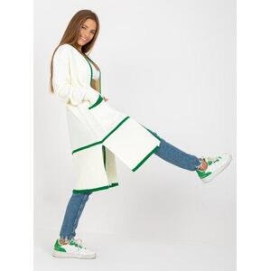 Fashionhunters Ecru-zelený oversize cardigan s kapsami RUE PARIS Velikost: ONE SIZE, JEDNA, VELIKOST
