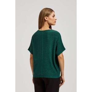 MOODO Oversize svetr s metalickou nití - xs, Zelená