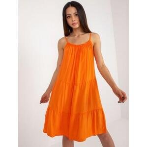 Fashionhunters Oranžové viskózové letní šaty OCH BELLA Velikost: S