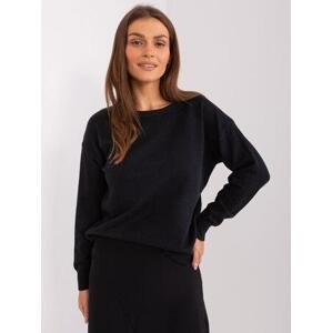 Fashionhunters Černý dámský klasický svetr s dlouhým rukávem Velikost: ONE SIZE, JEDNA, VELIKOST