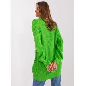 Fashionhunters Světle zelený dlouhý dámský oversize svetr.Velikost: ONE SIZE, JEDNA, VELIKOST