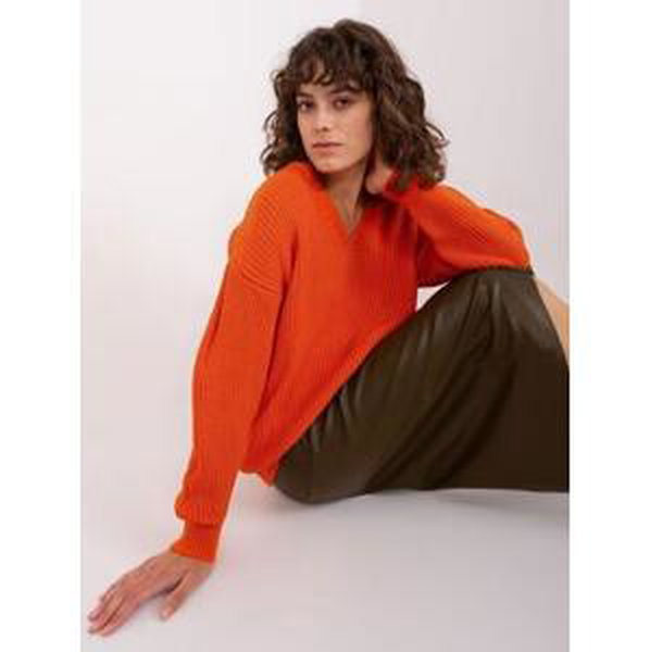 Fashionhunters Oranžový dámský oversize svetr.Velikost: ONE SIZE, JEDNA, VELIKOST