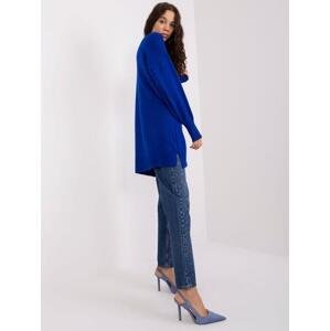 Fashionhunters Kobaltově modrý oversize svetr s manžetami Velikost: ONE SIZE, JEDNA, VELIKOST
