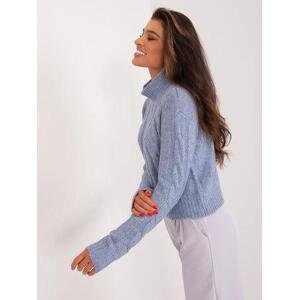 Fashionhunters MAYFLIES tmavě modrý kabelový pletený svetr Velikost: XL