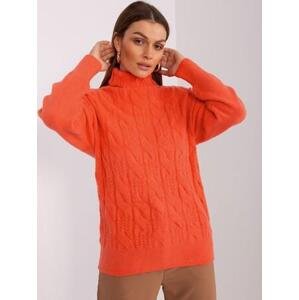 Fashionhunters Oranžový dámský pletený svetr Velikost: ONE SIZE, JEDNA, VELIKOST