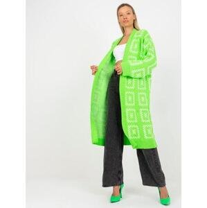 Fashionhunters Fluo zelený dlouhý oversize cardigan RUE PARIS Velikost: ONE SIZE, JEDNA, VELIKOST
