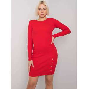 Fashionhunters Červené vypasované šaty Aneeka RUE PARIS Velikost: S