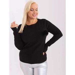 Fashionhunters Černý plus size pletený svetr z viskózy.Velikost: XL/XXL