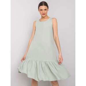 Fashionhunters Mintové šaty s volánem Jossie RUE PARIS Velikost: XL