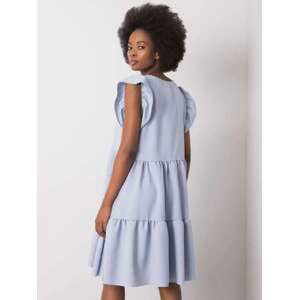 Fashionhunters RUE PARIS Modré šaty s volány M
