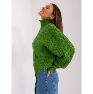 Fashionhunters Zelený oversize svetr s dlouhým rukávem.Velikost: ONE SIZE, JEDNA, VELIKOST