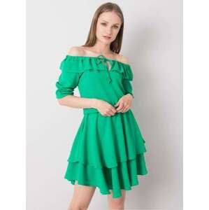 Fashionhunters Zelené šaty Bella RUE PARIS velikost: L / XL