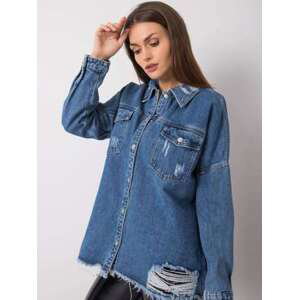Fashionhunters Modrá džínová košile Tamara Velikost: 38
