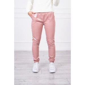 Kesi Dvouvrstvé kalhoty s velurovou tmavě růžovou S/M, růžová