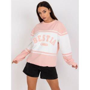 Fashionhunters Peach oversize mikina bez kapuce Velikost: ONE SIZE, JEDNA, VELIKOST