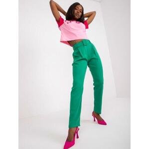 Fashionhunters Světle zelené kalhoty Giulia Belted Suit Velikost: L
