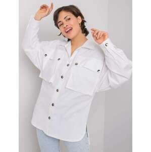 Fashionhunters Bílá košile s kapsami Elora RUE PARIS Velikost: XL