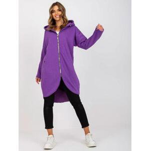 Fashionhunters Mikina Tina RUE PARIS Basic Purple Zipper Velikost: L / XL