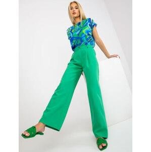 Fashionhunters Zelené široké kalhoty s kapsami Velikost: L