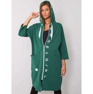 Fashionhunters Tmavě zelená mikina na zip Velikost: S/M