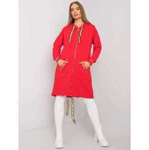 Fashionhunters Červená mikina na zip Velikost: L / XL