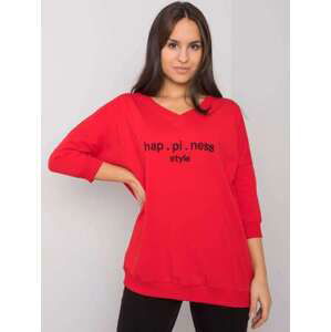 Fashionhunters Červená mikina s nápisem Jolanda RUE PARIS Velikost: S/M