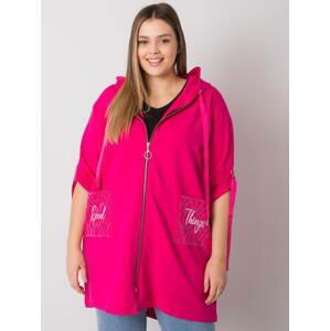 Fashionhunters Mikina Fuchsia Plus Size Zurich Zip Velikost: JEDNA VELIKOST